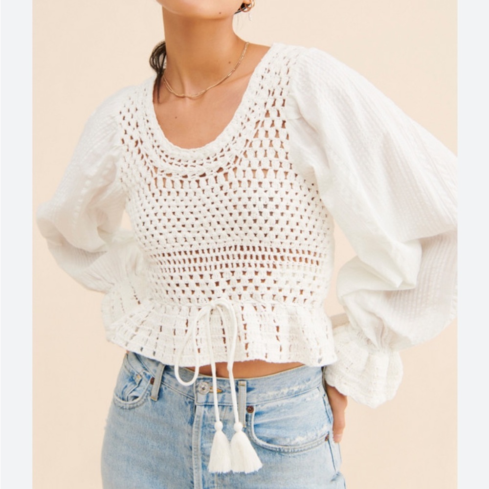 Free People Megan Crochet Top
